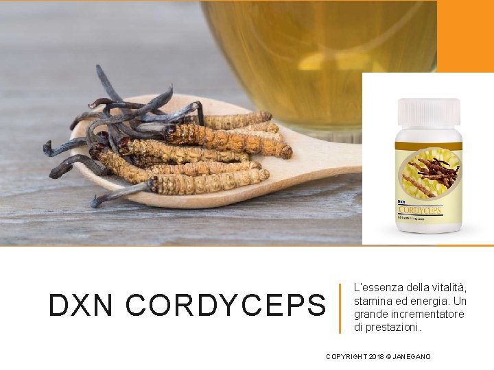 DXN CORDYCEPS L’essenza della vitalità, stamina ed energia. Un grande incrementatore di prestazioni. COPYRIGHT