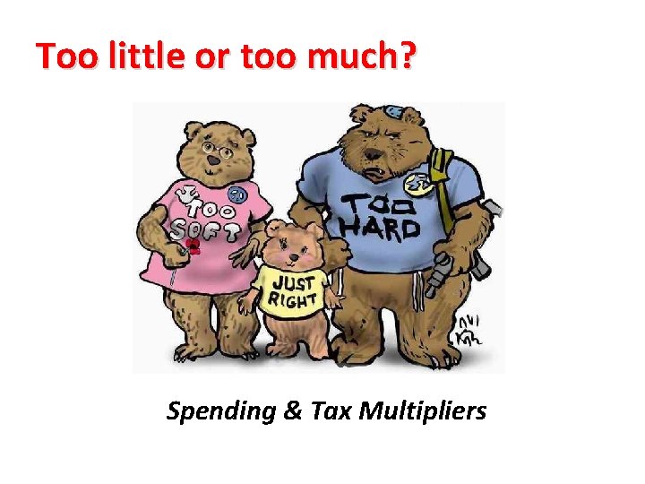 Too little or too much? Spending & Tax Multipliers Too little or too much? Spending & Tax Multipliers