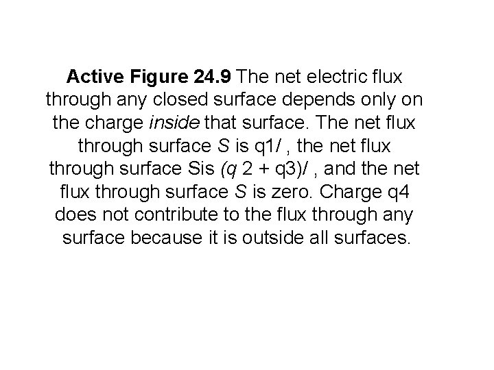 Active Figure 24. 9 The net electric flux through any closed surface depends only