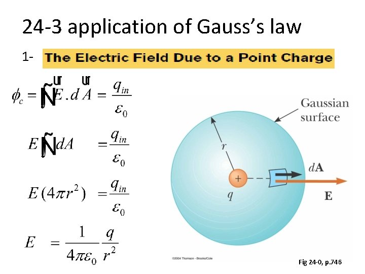 24 -3 application of Gauss’s law 1 - Fig 24 -0, p. 746 