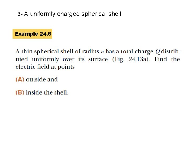 3 - A uniformly charged spherical shell 