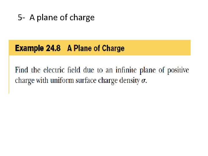 5 - A plane of charge 
