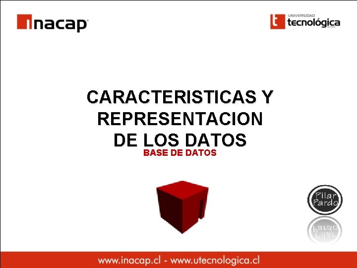 CARACTERISTICAS Y REPRESENTACION DE LOS DATOS BASE DE DATOS 