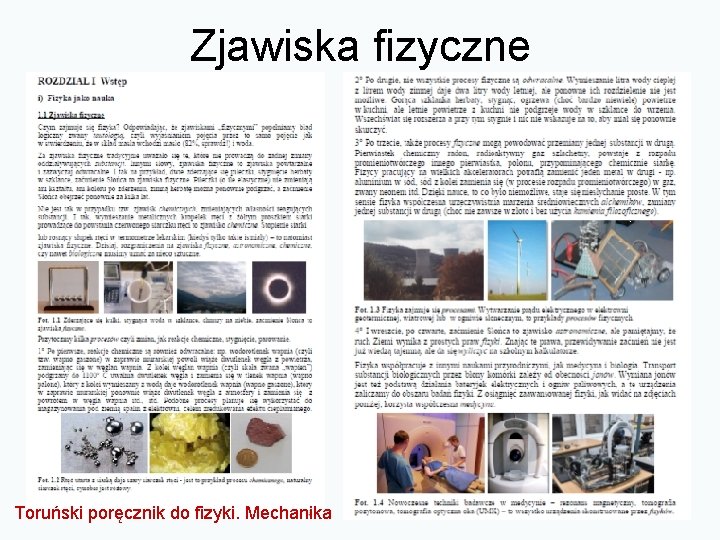 Zjawiska fizyczne Toruński poręcznik do fizyki. Mechanika 