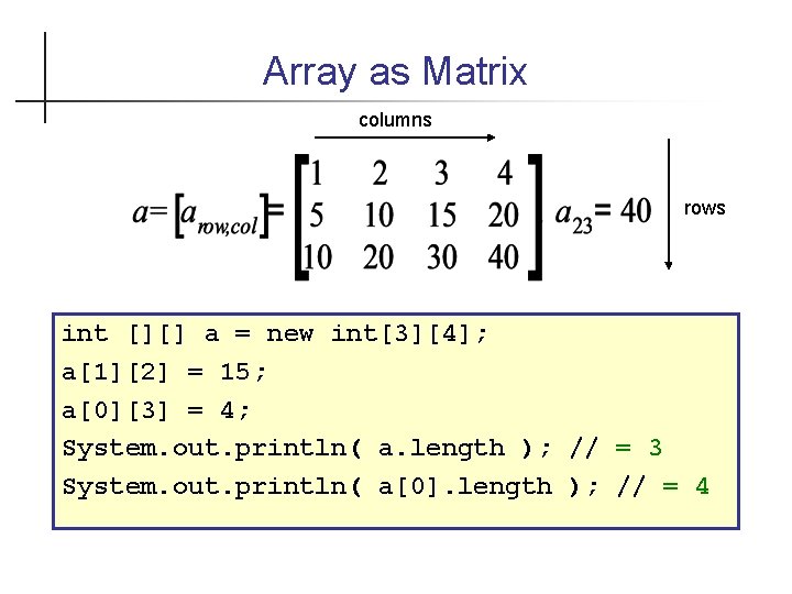 Multidimensional Arrays James Brucker 1 Dimensional Arrays An