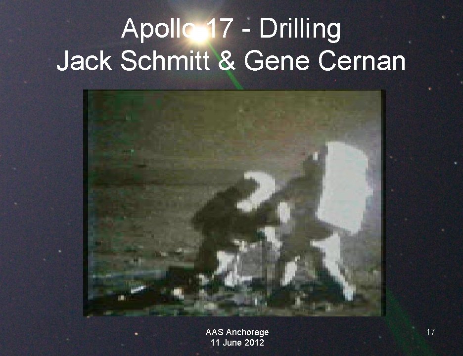 Apollo 17 - Drilling Jack Schmitt & Gene Cernan AAS Anchorage 11 June 2012