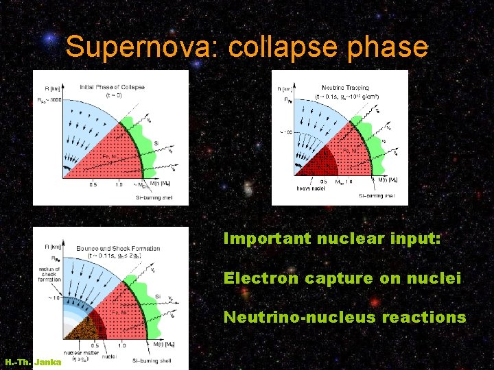 Supernova: collapse phase Important nuclear input: Electron capture on nuclei Neutrino-nucleus reactions H. -Th.