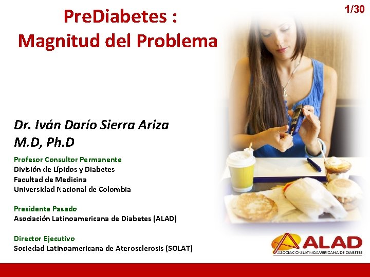 Pre. Diabetes : Magnitud del Problema Dr. Iván Darío Sierra Ariza M. D, Ph.