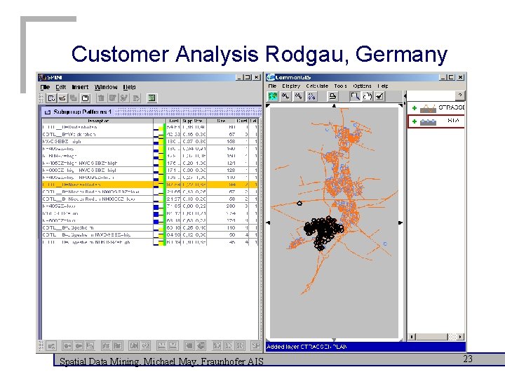 Customer Analysis Rodgau, Germany Spatial Data Mining, Michael May, Fraunhofer AIS 23 