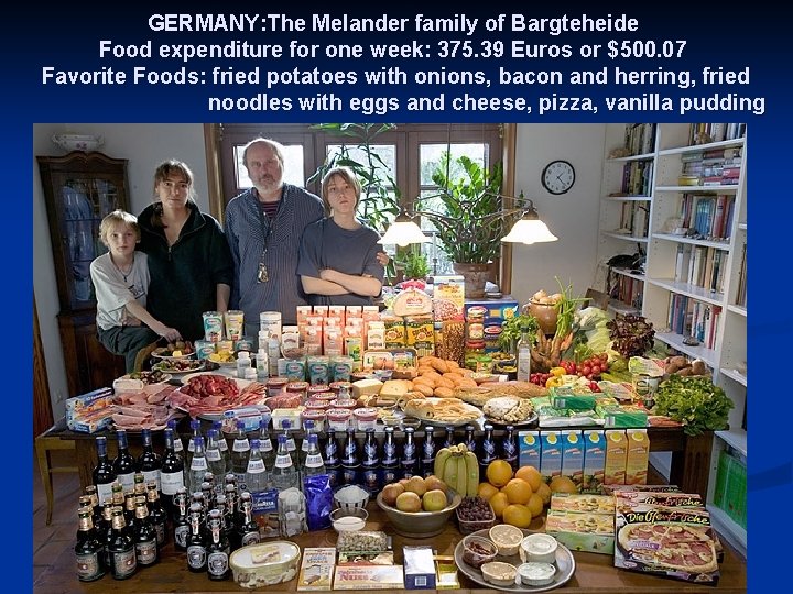 GERMANY: The Melander family of Bargteheide Food expenditure for one week: 375. 39 Euros