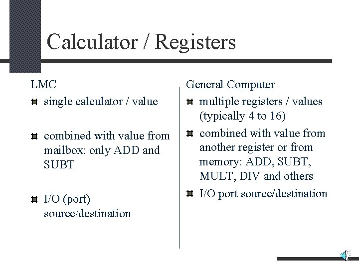 Calculator / Registers LMC single calculator / value combined with value from mailbox: only