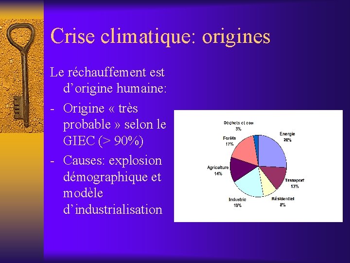 Crise climatique: origines Le réchauffement est d’origine humaine: - Origine « très probable »