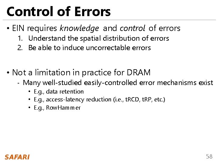 Control of Errors • EIN requires knowledge and control of errors 1. Understand the Control of Errors • EIN requires knowledge and control of errors 1. Understand the
