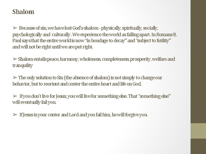 The Problem of Sin The Reason For God