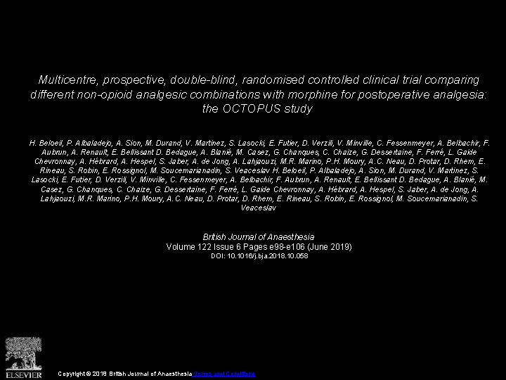 Multicentre, prospective, double-blind, randomised controlled clinical trial comparing different non-opioid analgesic combinations with morphine