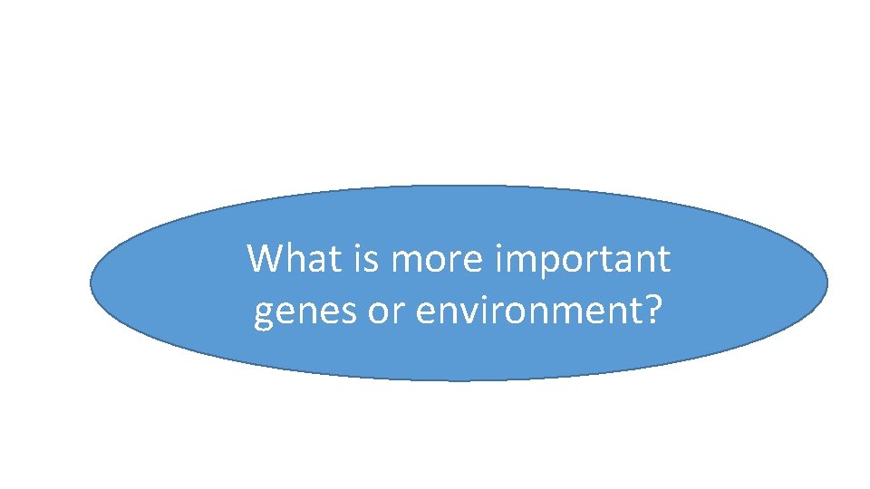 What is more important genes or environment? 