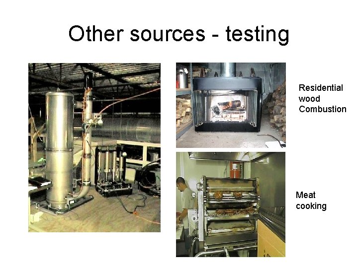 Other sources - testing Residential wood Combustion Meat cooking 