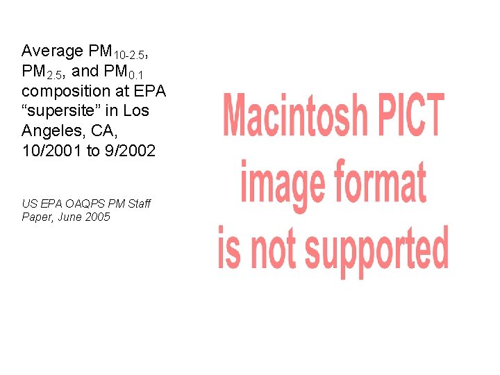 Average PM 10 -2. 5, PM 2. 5, and PM 0. 1 composition at