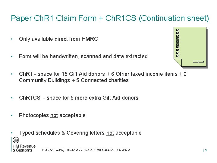 Paper Ch. R 1 Claim Form + Ch. R 1 CS (Continuation sheet) •
