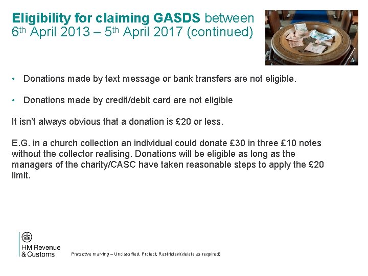 Eligibility for claiming GASDS between 6 th April 2013 – 5 th April 2017