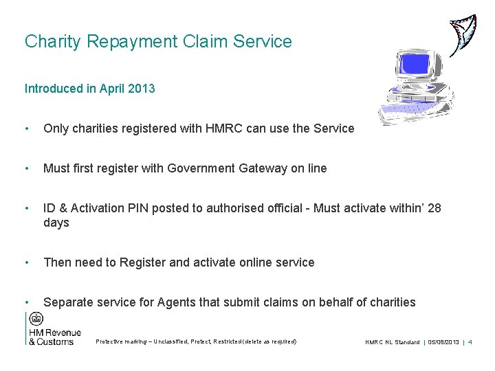 Charity Repayment Claim Service Introduced in April 2013 • Only charities registered with HMRC