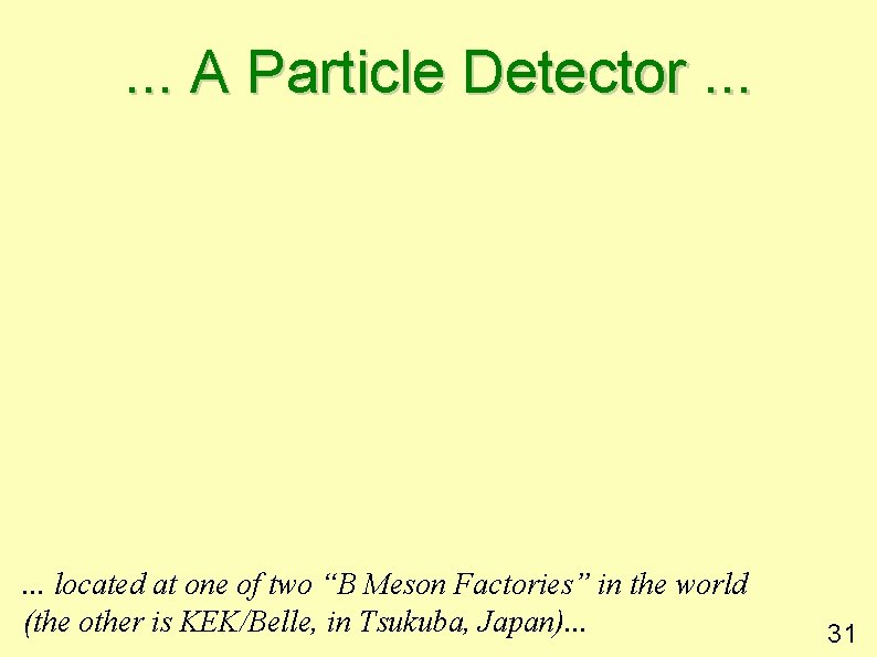. . . A Particle Detector. . . located at one of two “B