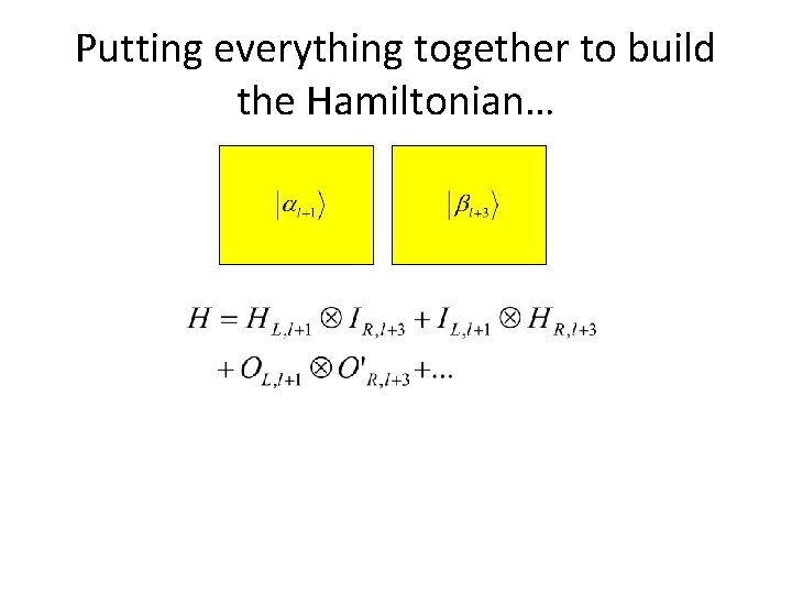 Putting everything together to build the Hamiltonian… 