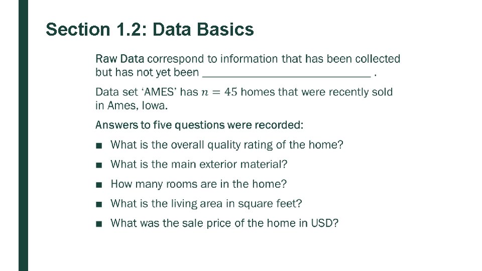 Section 1. 2: Data Basics ■ 