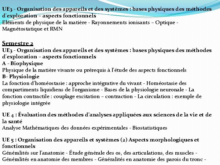 UE 3 - Organisation des appareils et des systèmes : bases physiques des méthodes