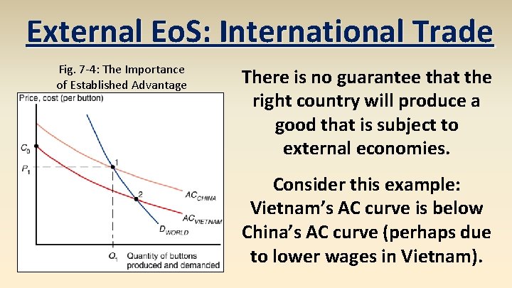 External Eo. S: International Trade Fig. 7 -4: The Importance of Established Advantage There