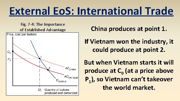 External Eo. S: International Trade Fig. 7 -4: The Importance of Established Advantage China