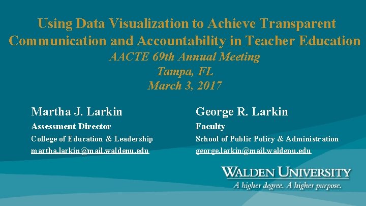 Using Data Visualization to Achieve Transparent Communication and