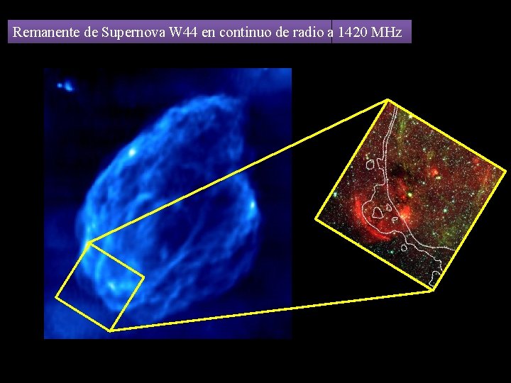 Remanente de Supernova W 44 en continuo de radio a 1420 MHz 