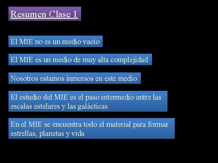 Resumen Clase 1 El MIE no es un medio vacío El MIE es un