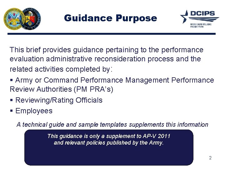 Guidance Purpose This brief provides guidance pertaining to the performance evaluation administrative reconsideration process