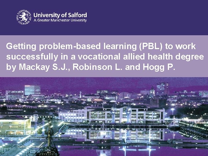 Getting problem-based learning (PBL) to work successfully in a vocational allied health degree by