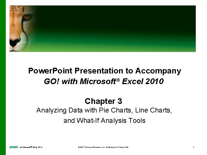 Power. Point Presentation to Accompany GO! with Microsoft® Excel 2010 Chapter 3 Analyzing Data