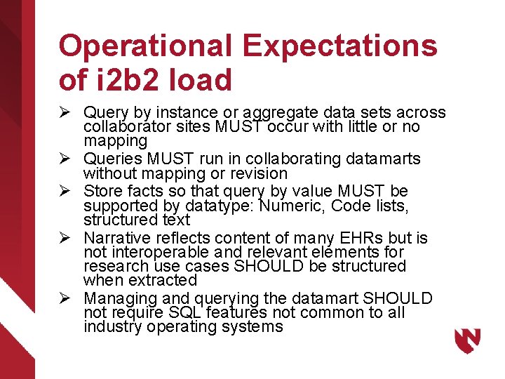 Operational Expectations of i 2 b 2 load Ø Query by instance or aggregate