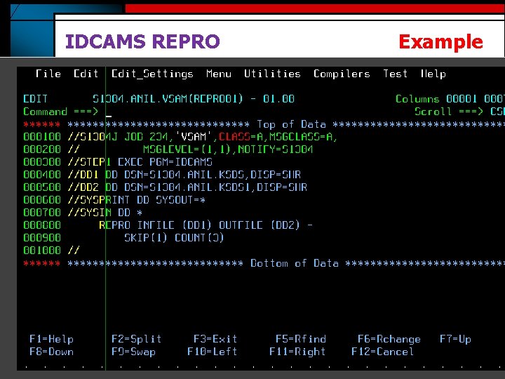 IDCAMS REPRO Example 