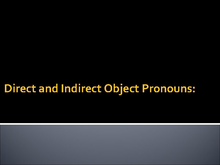 Direct and Indirect Object Pronouns: 