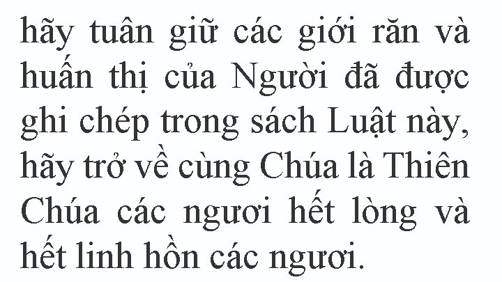 hãy tuân giữ các giới răn và huấn thị của Người đã được ghi