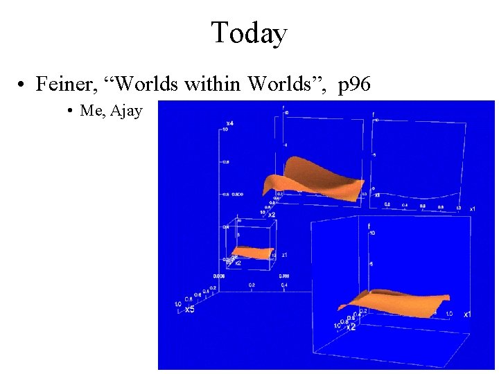 Today • Feiner, “Worlds within Worlds”, p 96 • Me, Ajay 