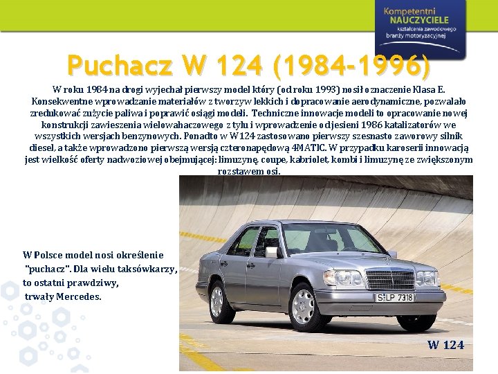 Puchacz W 124 (1984 -1996) W roku 1984 na drogi wyjechał pierwszy model który