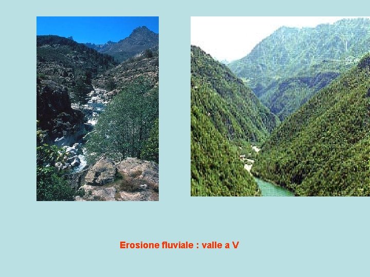 Erosione fluviale : valle a V 