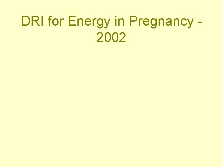 DRI for Energy in Pregnancy 2002 