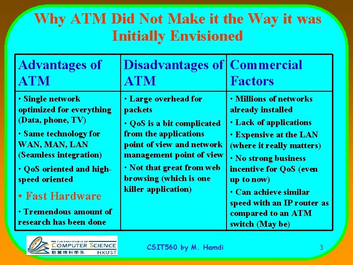 Why ATM Did Not Make it the Way it was Initially Envisioned Advantages of