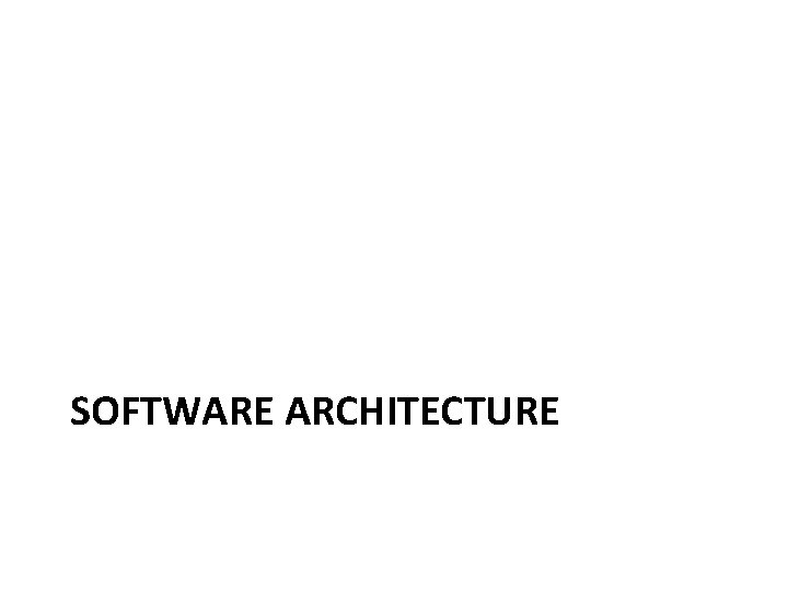 SOFTWARE ARCHITECTURE 