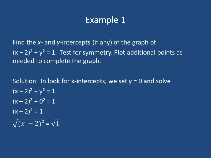 Example 1 • Example 1 •
