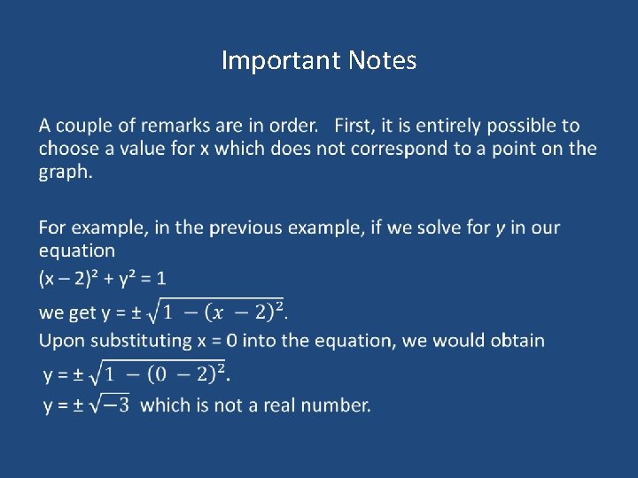 Important Notes • Important Notes •
