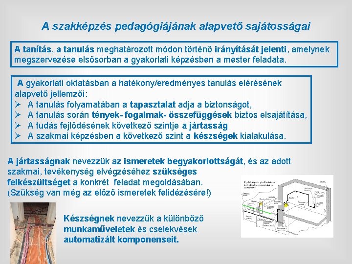 A szakképzés pedagógiájának alapvető sajátosságai A tanítás, a tanulás meghatározott módon történő irányítását jelenti,